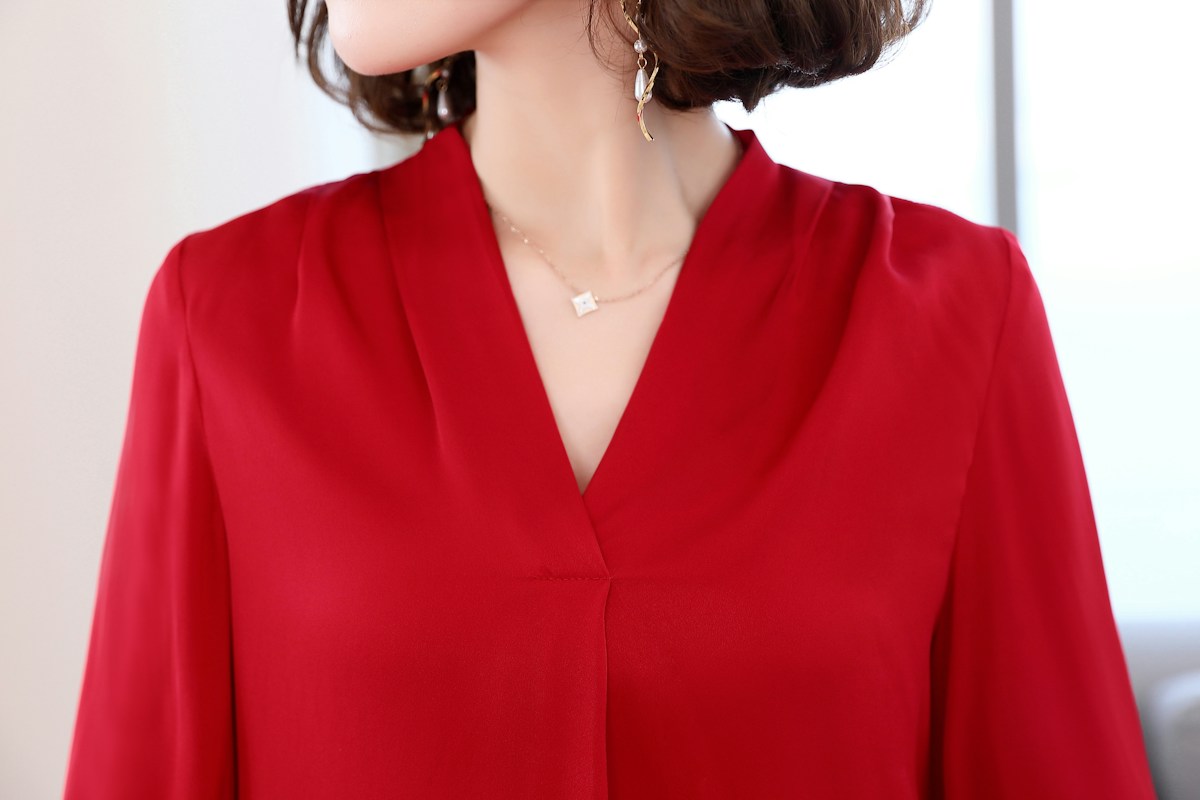 Silky button-up blouse