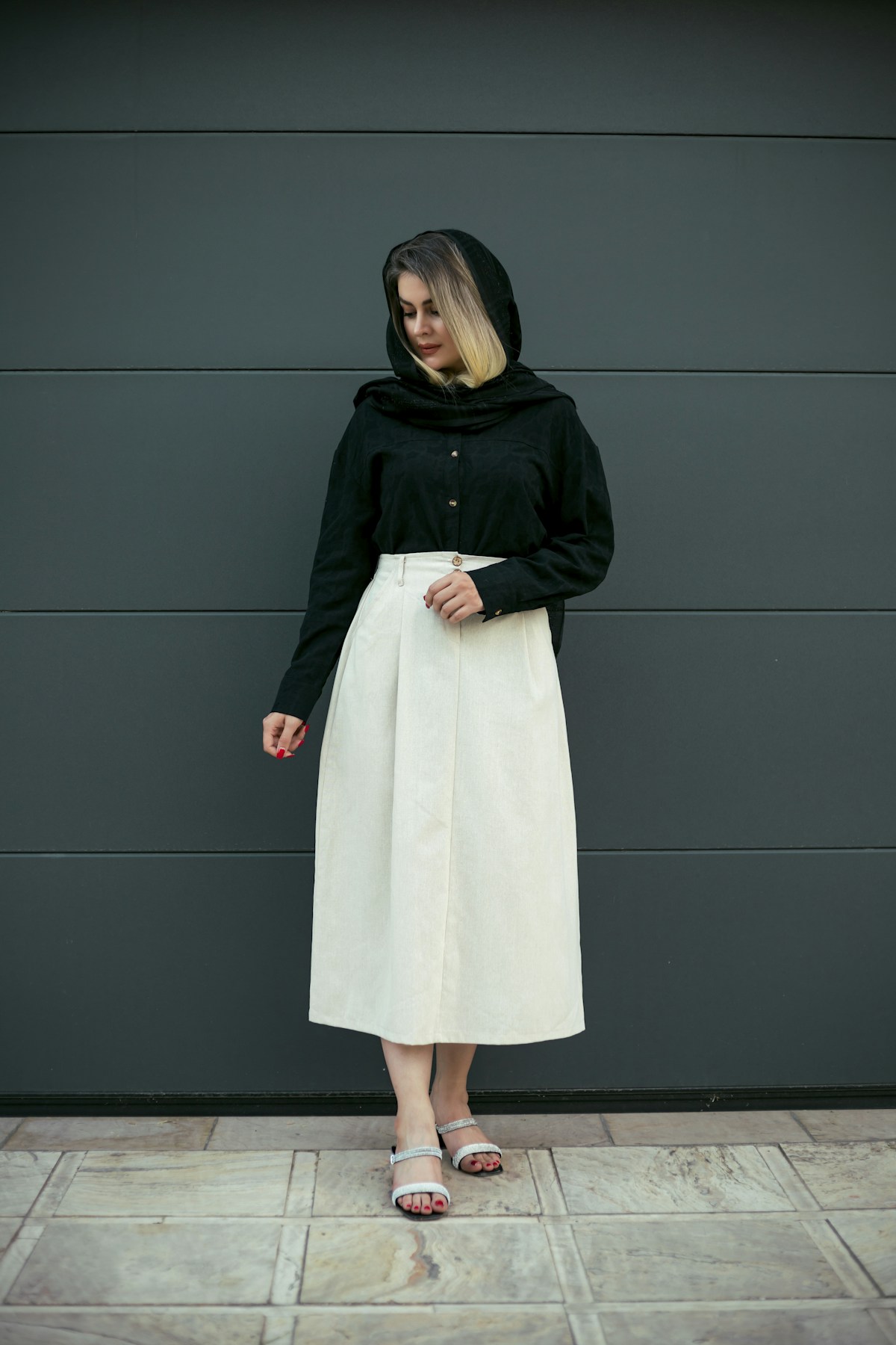 A-line midi skirt