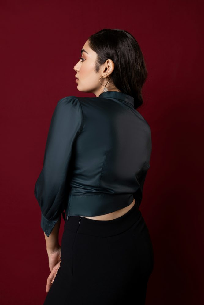 Satin button blouse